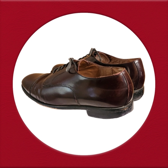 Men Vintage Leather Burgundy Cap Toe Oxfords By Bostonian Size 11.5M - Picture 6 of 11